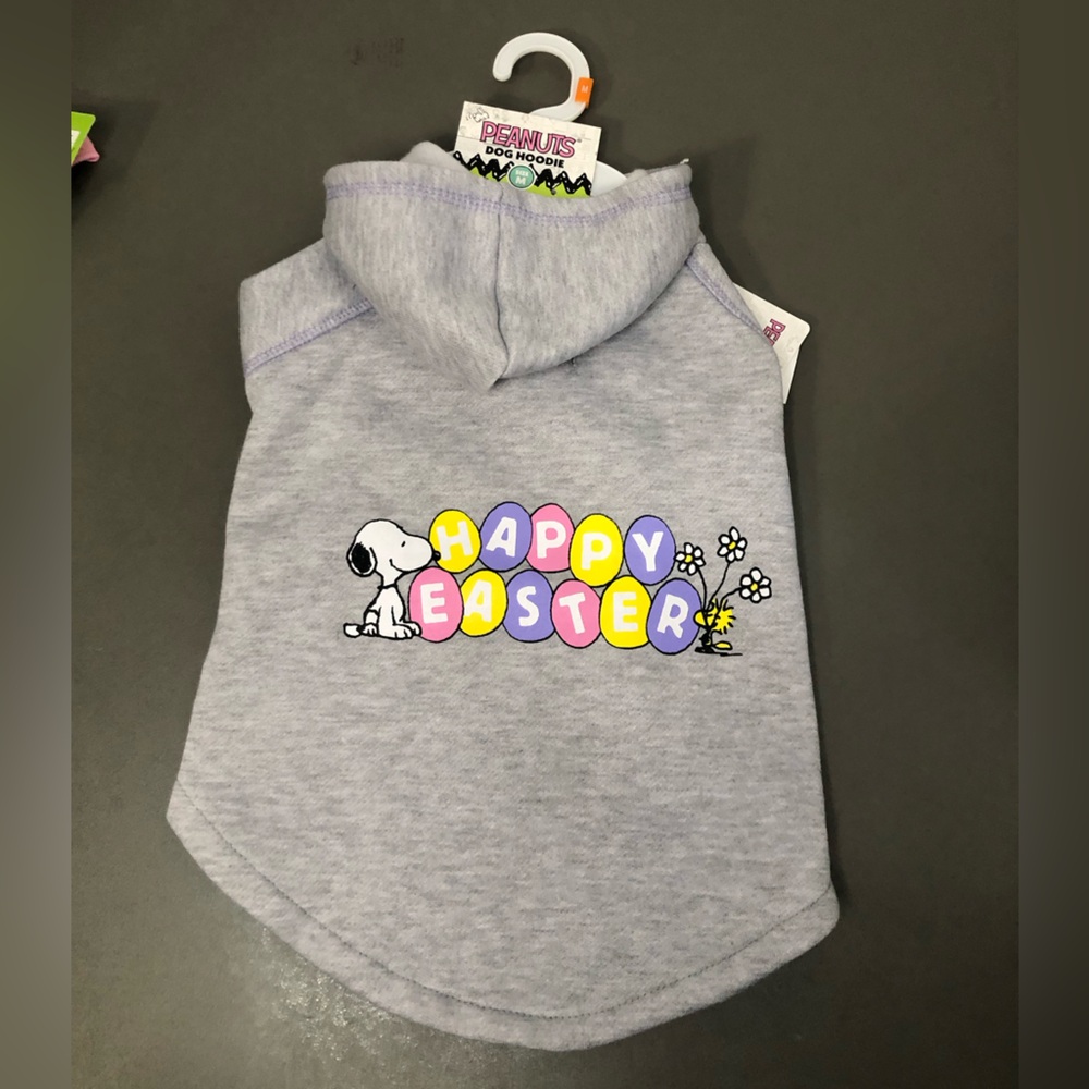 PEANUTS Snoopy Woodstock Happy Easter Dog/Pet Hoodie NWT Medium